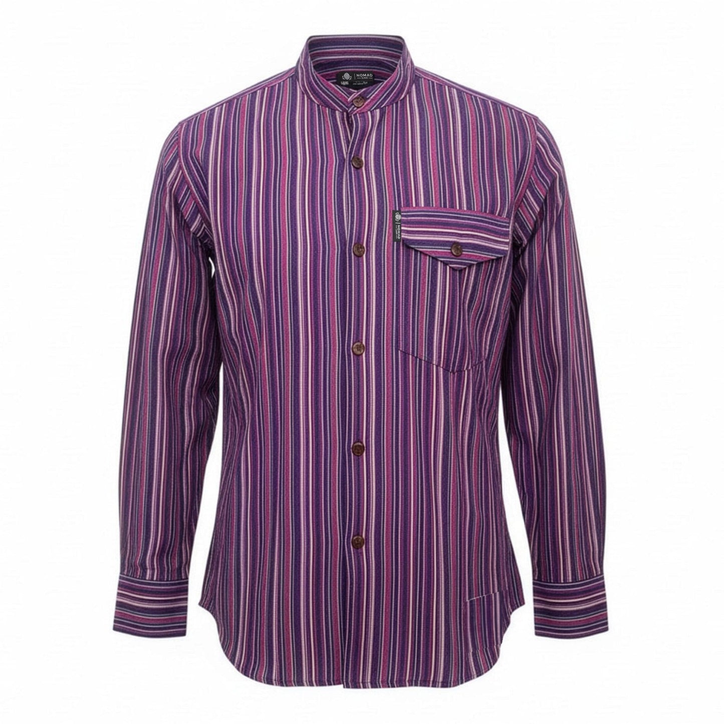 Nomad Sari Camisa de Abuelo - Negro Púrpura - Grande