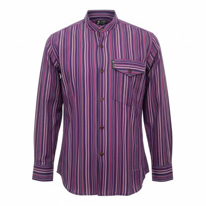 Nomad Sari Camisa de Abuelo - Negro Púrpura - Grande