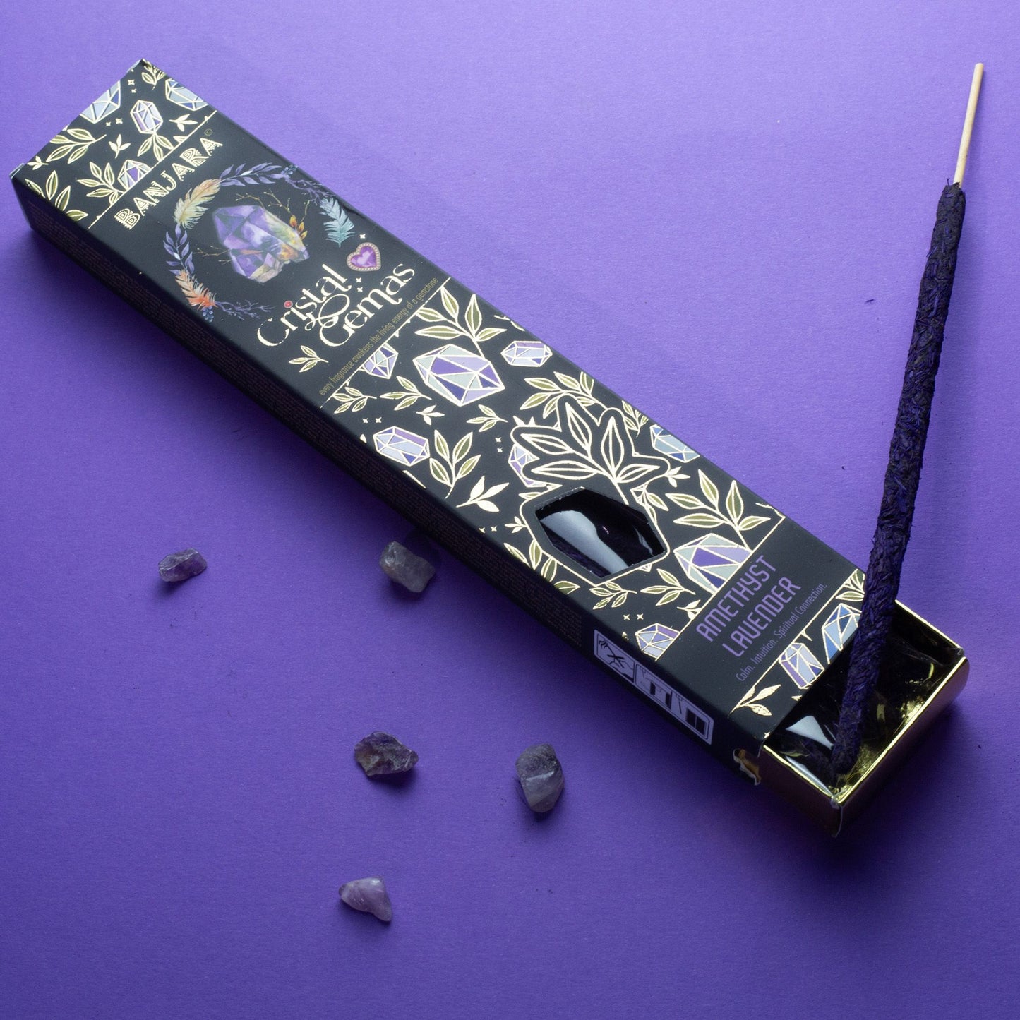 Banjara Cristal Gemas palitos de incienso - Amatista Lavanda