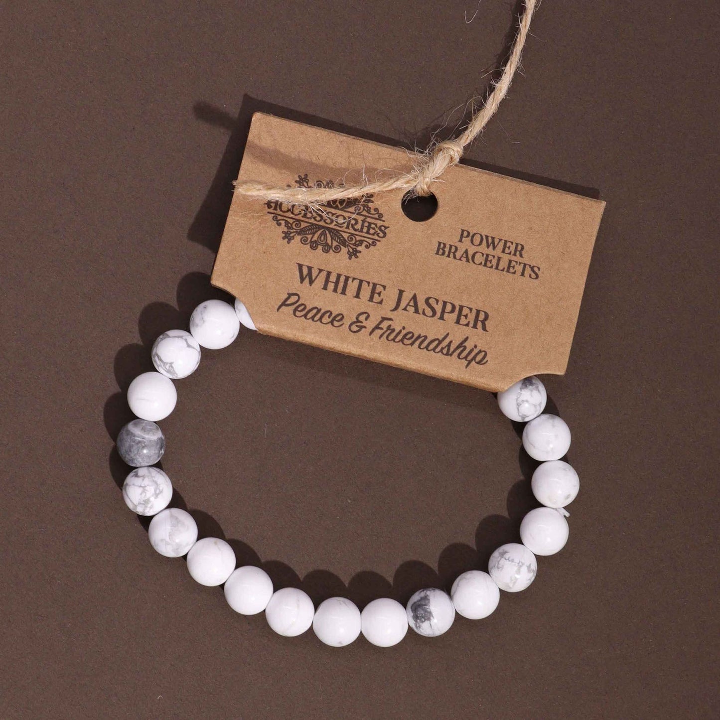 Brazalete de Energía Jaspe Blanco 8mm