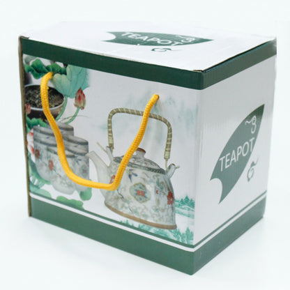 Set Tetera Cerámica Blanco Clásico