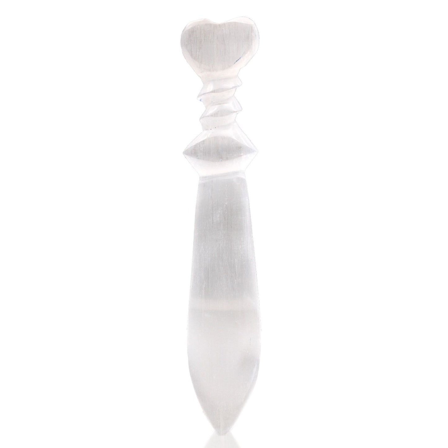 Couteau rituel en sélénite, grand format, spirale (25 cm)
