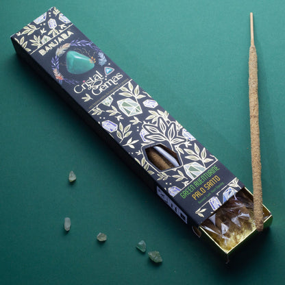Banjara Cristal Gemas Varitas de Incienso - Aventurina Verde Palo Santo