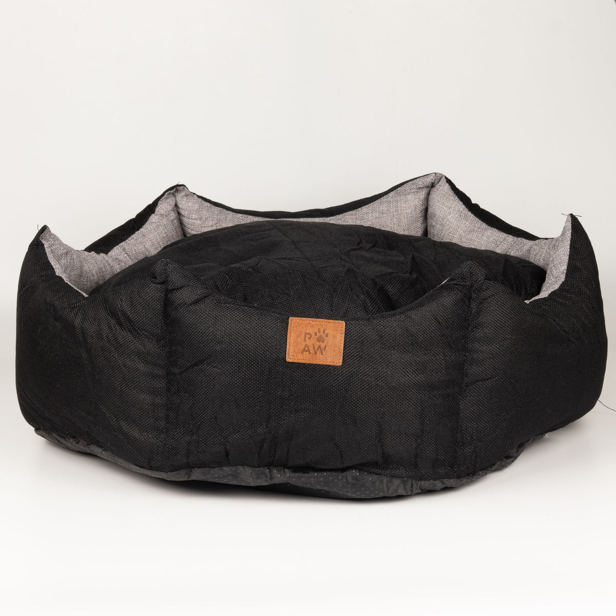 PAW Bed – Gran Corona Real – Negro y Gris – 50 × 50 × 26cm