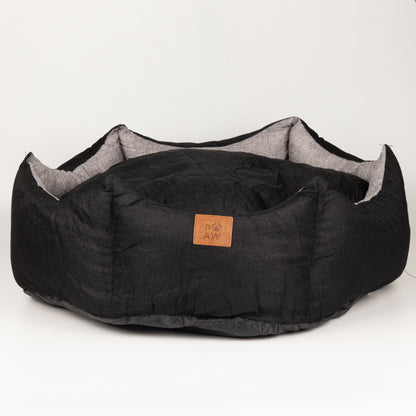PAW Bed – Gran Corona Real – Negro y Gris – 50 × 50 × 26cm