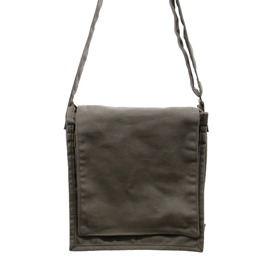 Bolso mensajero de lona de algodón - grafito