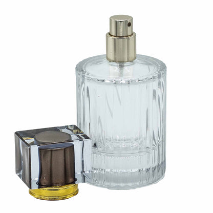 Flacons de parfum en verre avec vaporisateur et bouchon marron, 50 ml