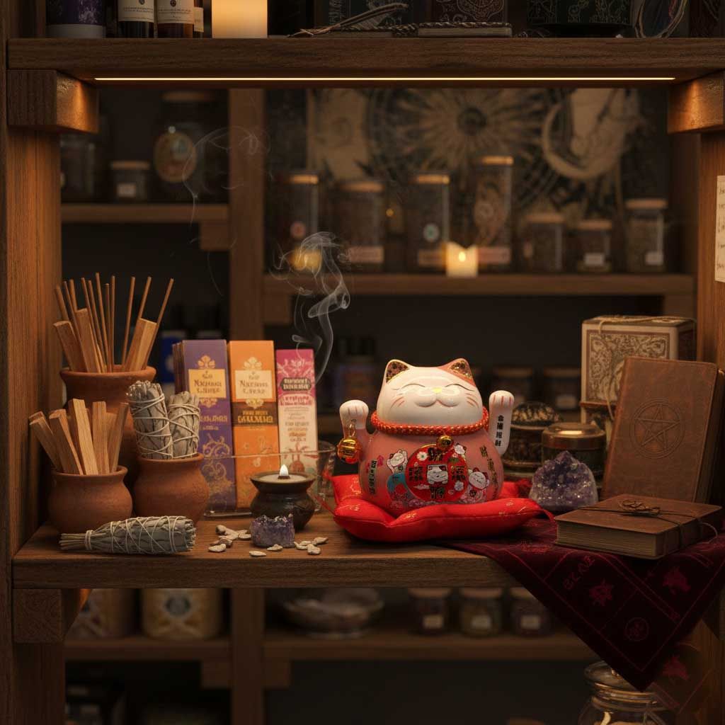 Mini Gato de la Suerte Solar en Caja - Negro