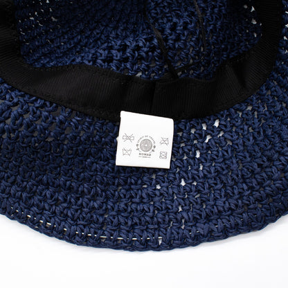 Nomad Sari Chapeau de soleil en paille souple - Bleu marine