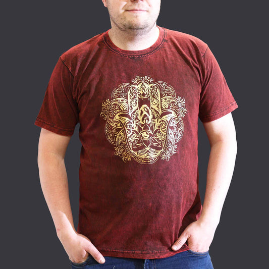 Nomad Sari Kleines T-Shirt – Hamsa – Kastanienbraun
