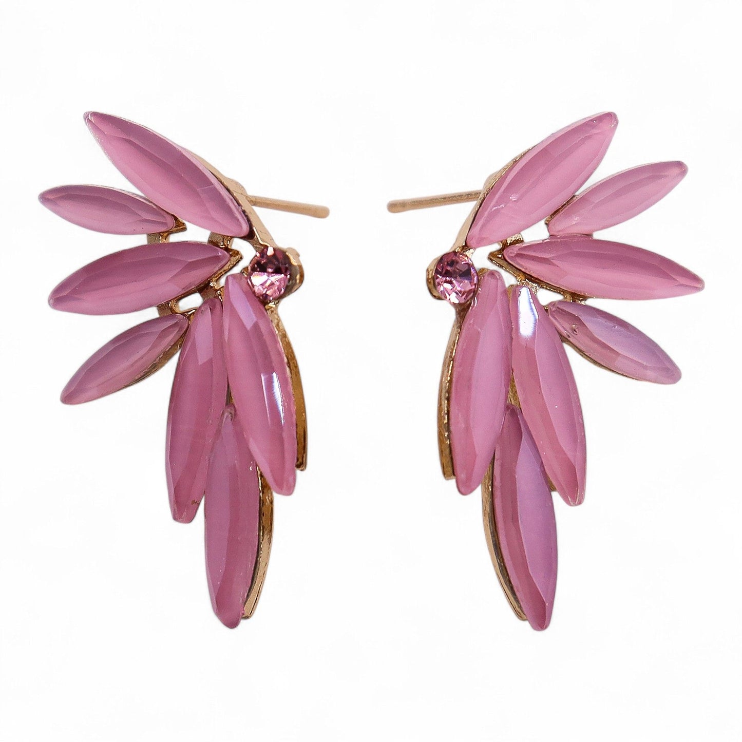Rosa suave - vidrio vintage - hadas - pendientes