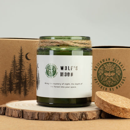 Greenman Woodwick Sojawachs-Kerze - Wolfsmond