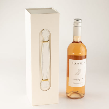 Caja de regalo plana - Forma de caja de vino (33.5x10x10.5 cm) - Blanco