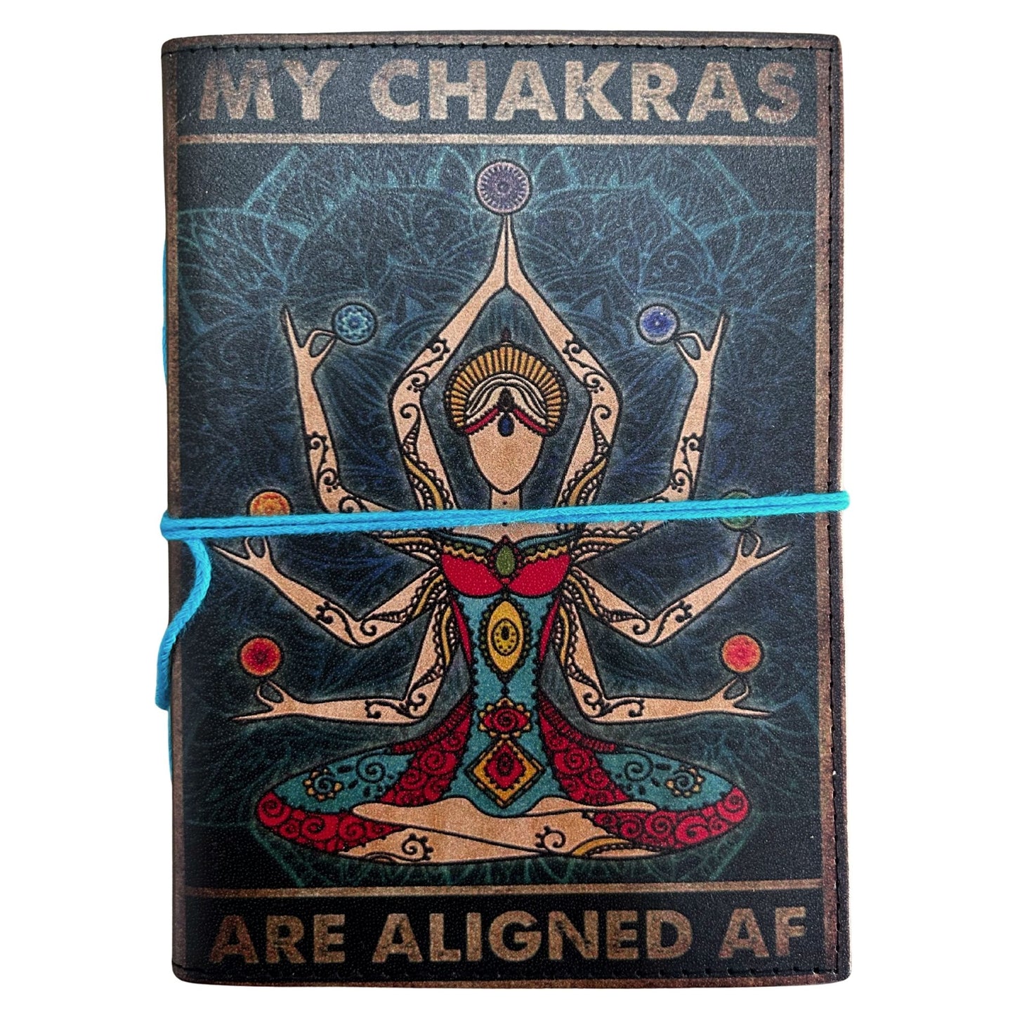 Carnets reliés en cuir (7 x 5 pouces) - Mes chakras sont alignés - 200 pages, papier ordinaire