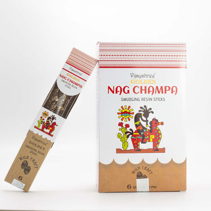 Palitos de resina de Nag Champa dorados para purificación - 30g