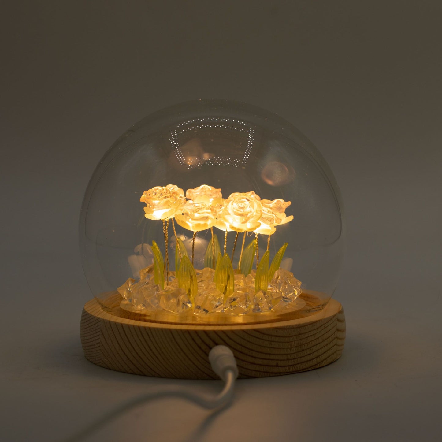 Garten-Iglu Floral Glow – 10 rosa Rosen – USB-LED