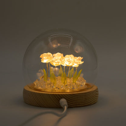 Garten-Iglu Floral Glow – 10 rosa Rosen – USB-LED