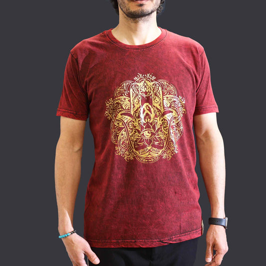Nomad Sari Medium T-Shirt – Hamsa – Kastanienbraun