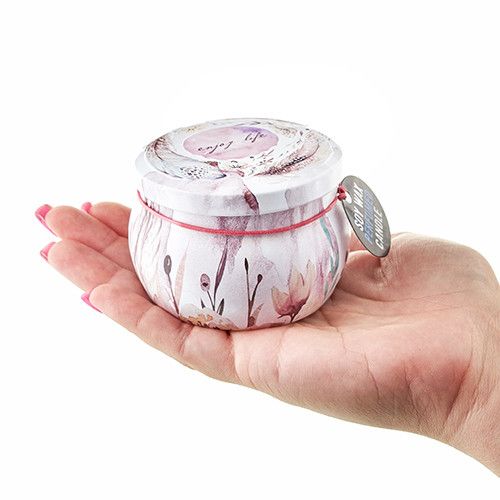 Vela artistica de Hojalata - Jardín Romántico - Té y Rosa