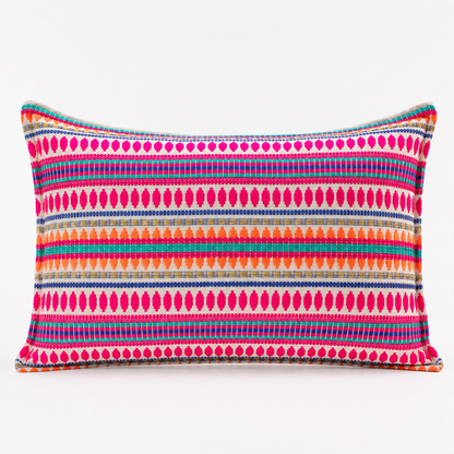 Funda de cojín clásica - Rayas neón - 30 x 50 cm - Estilo de madera