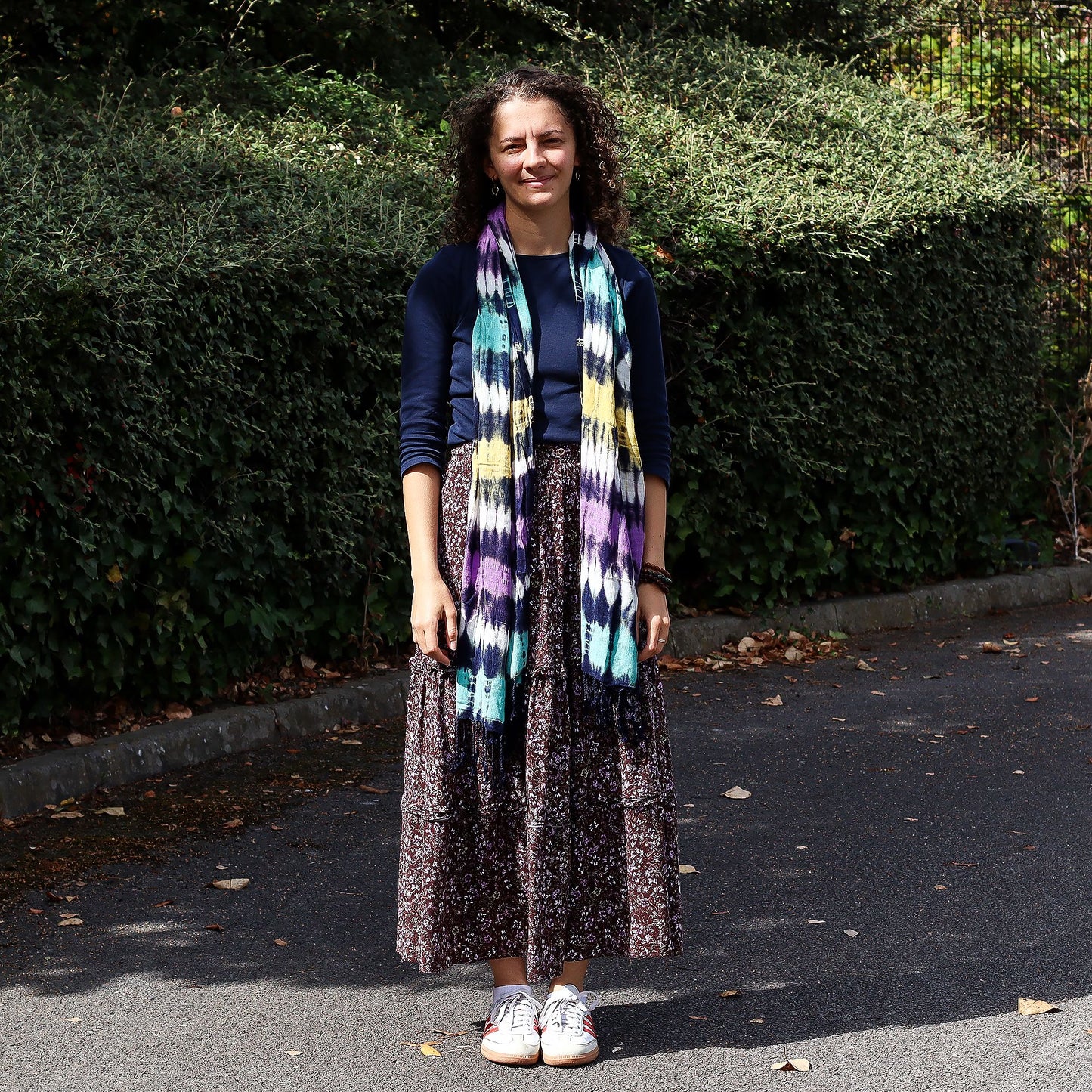 Chal de Arte Boho Java - Rayas Multicolor - 62x200 cm