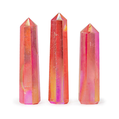 Obélisques en pierres précieuses d'environ 9 cm - Cristal de quartz Aura – Pêche