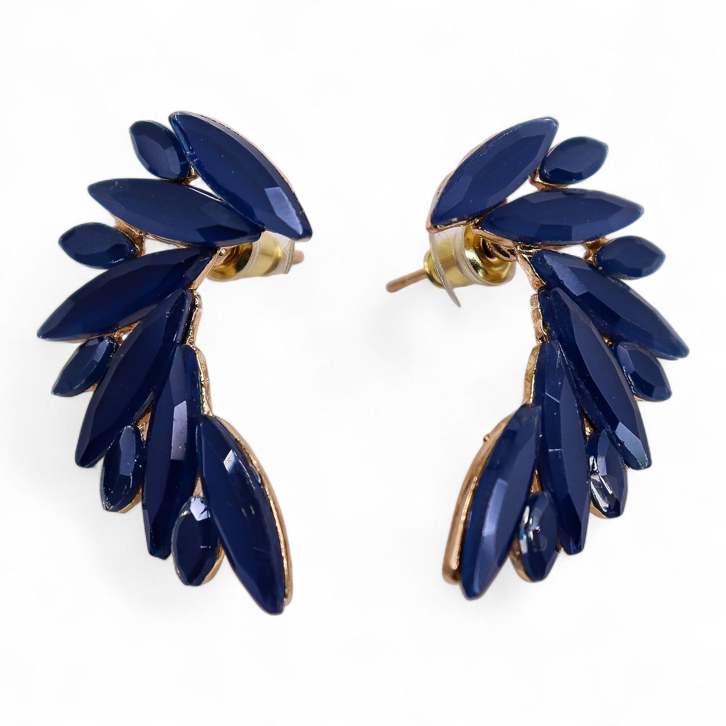 Azul Real - Vidrio Vintage - Alas de Ángel - Pendientes