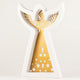 Ángel de madera de mango - acabado lavado blanco con recorte decorativo de hierro - 39 cm