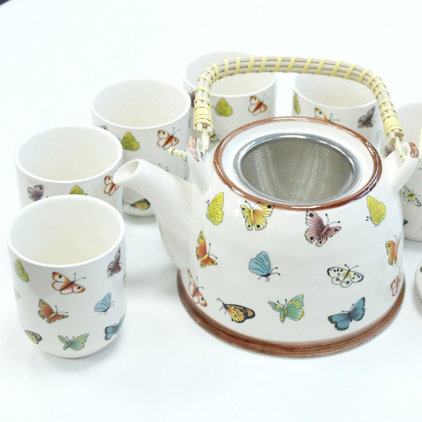 Set Tetera Cerámica Mariposas