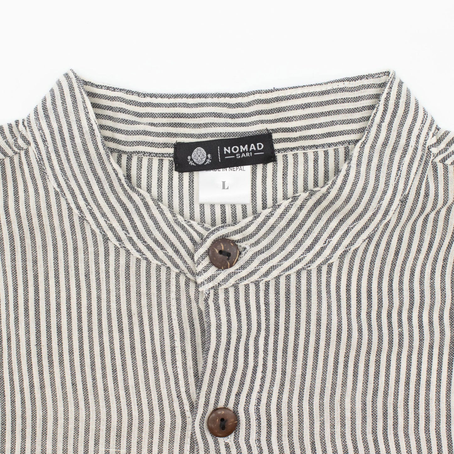 Nomad Sari Grandad Shirt - Piedra Gris - Mediano