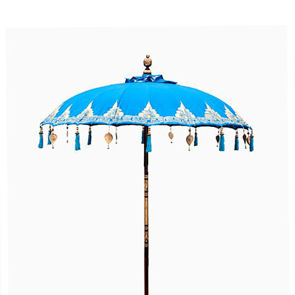 Parasol Bali Patio - Coton - Décor Turquoise - 1,5 m
