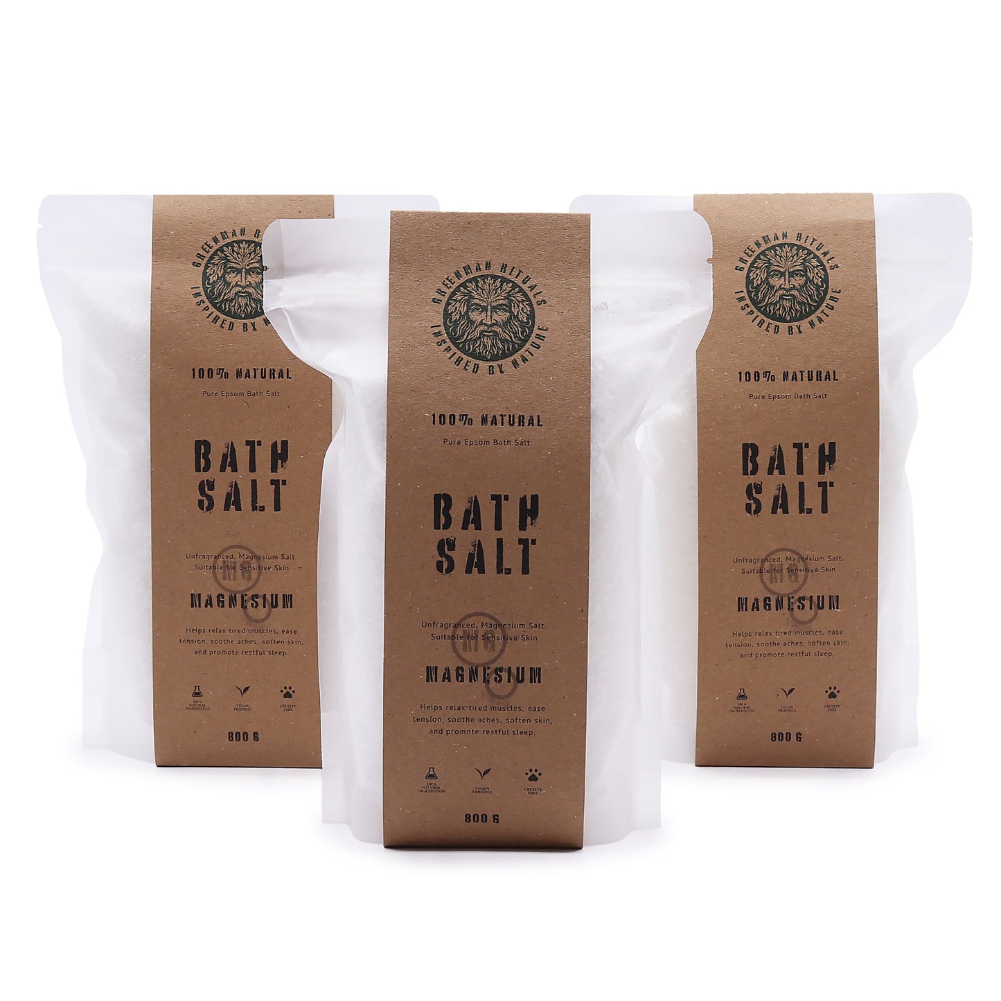 Sels de bain Epsom Greenman Rituals au magnésium – Formule pure