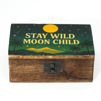 Boîte émaillée moyenne - Reste sauvage, enfant de la lune