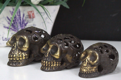 Calavera vintage de latón - Med