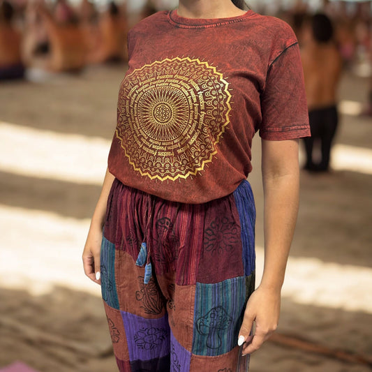 Nomad Sari Oversized T-Shirt – Chakra – Kastanienbraun