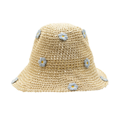 Nomad Sari Chapeau de paille à bord flexible pour le soleil - Café et Daiseys