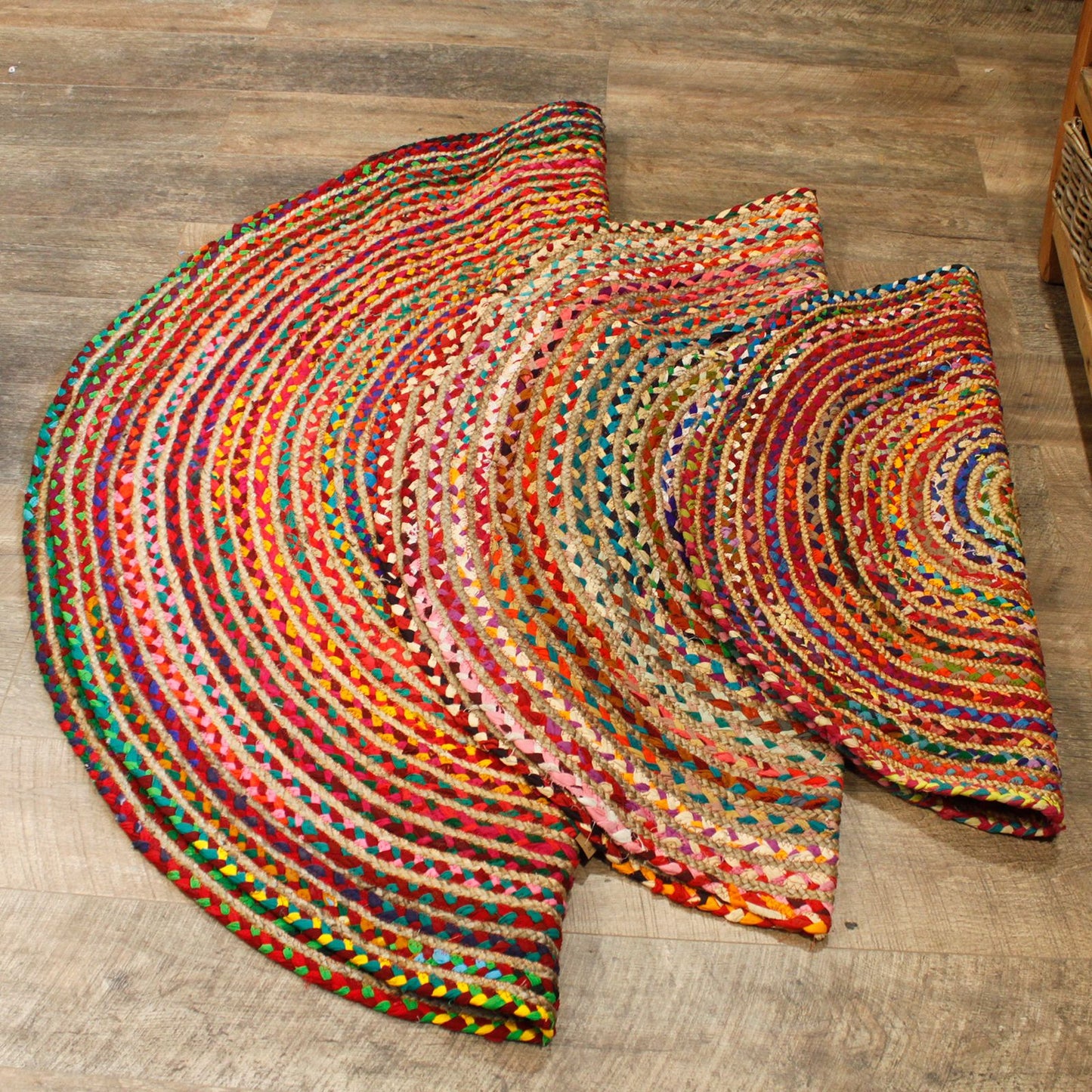 Alfombra Redonda de Yute y Algodón Reciclado -  90 cm