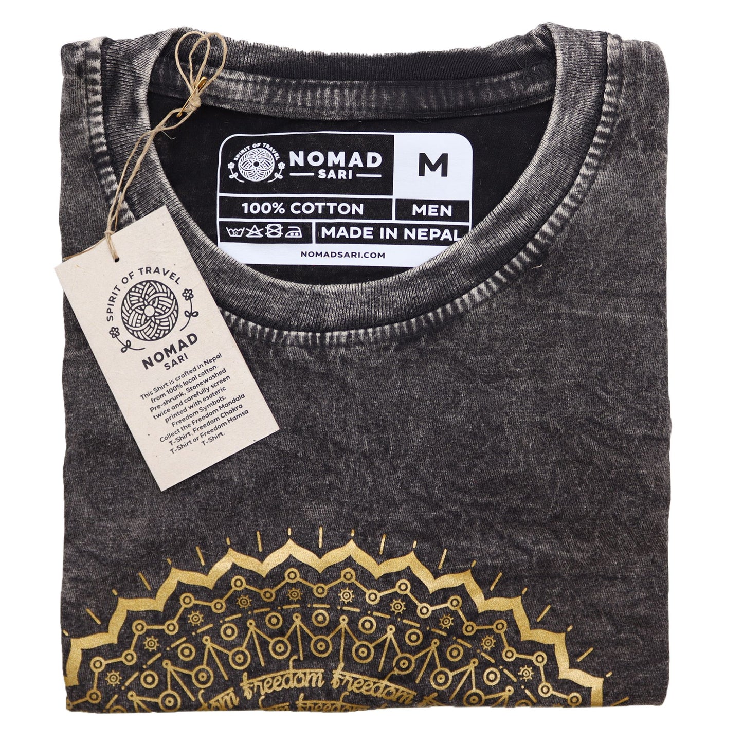 Camiseta Nomad Sari Mediana - Mandala - Gris oscuro