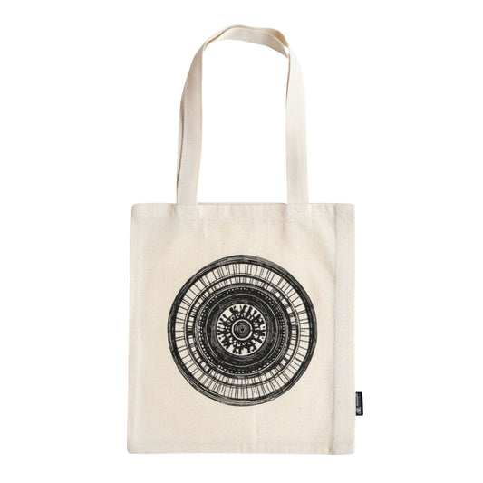 Nomad Sari Icónico Básico Bolso Tote - Mandala Urbana - Natural 4oz