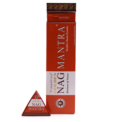 Cônes d'encens Jumbo Gold Nag - Mantra Reflux 42 g