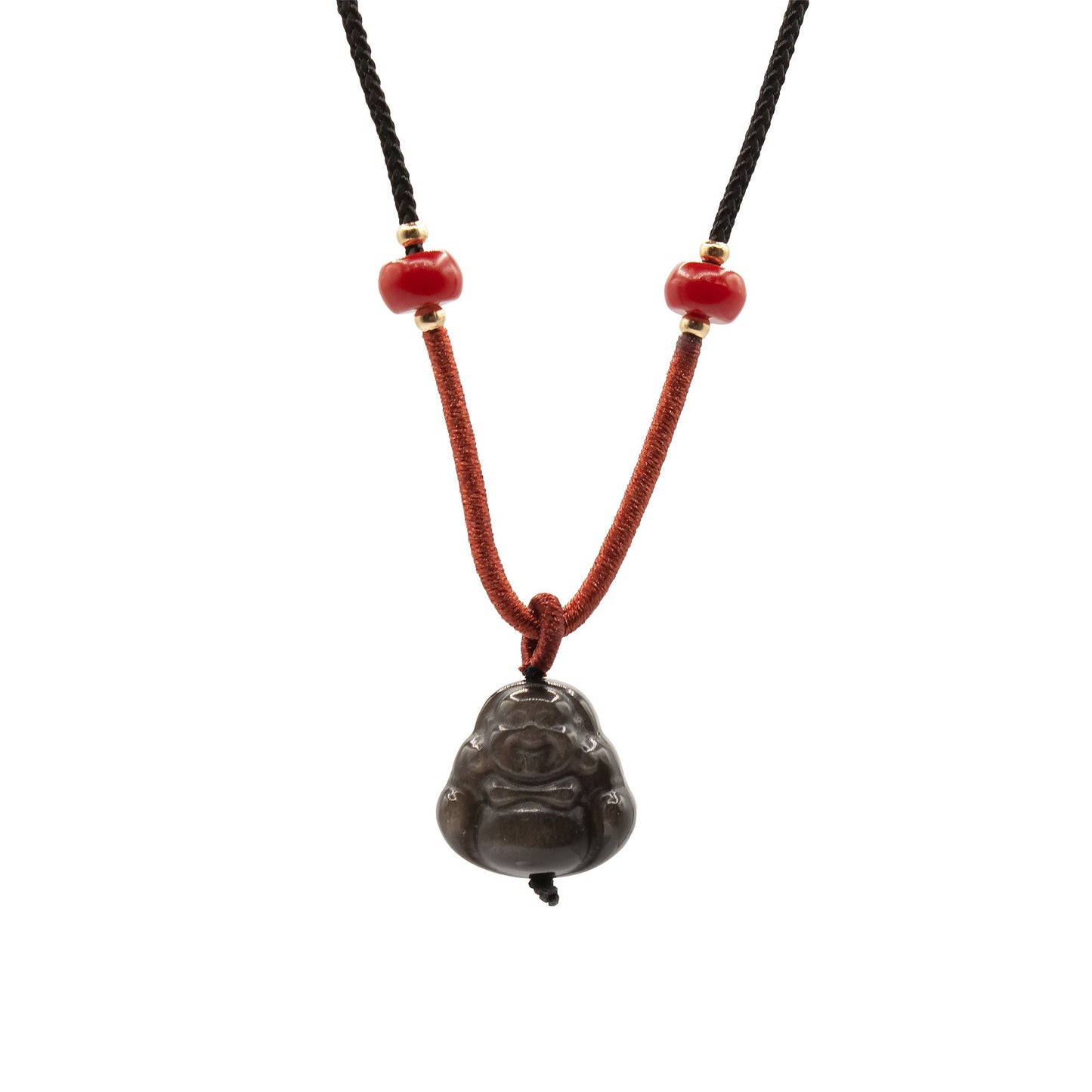 Coole Edelsteinanhänger – Buddha aus Silber-Obsidian
