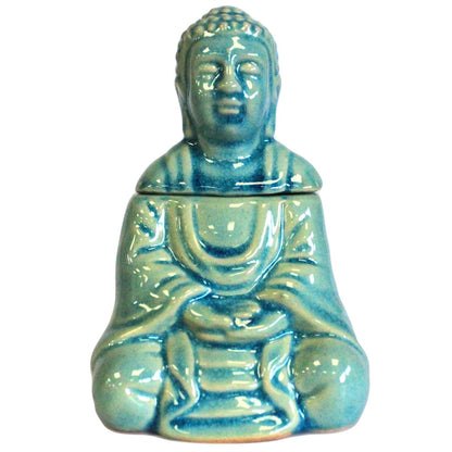 Quemador de Aceite Buda Sentado Azul