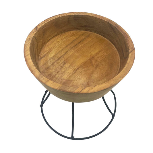 Erhöhte Teakholzschale 15 cm
