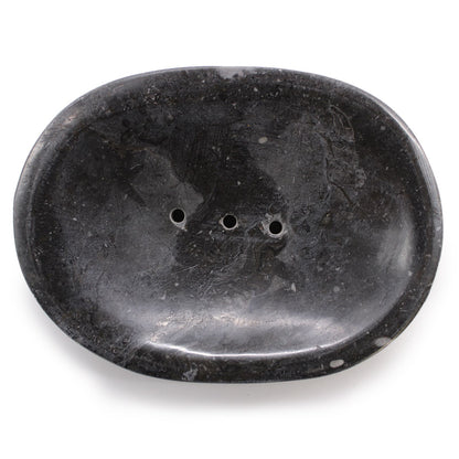 Porte-savon ovale classique en marbre noir