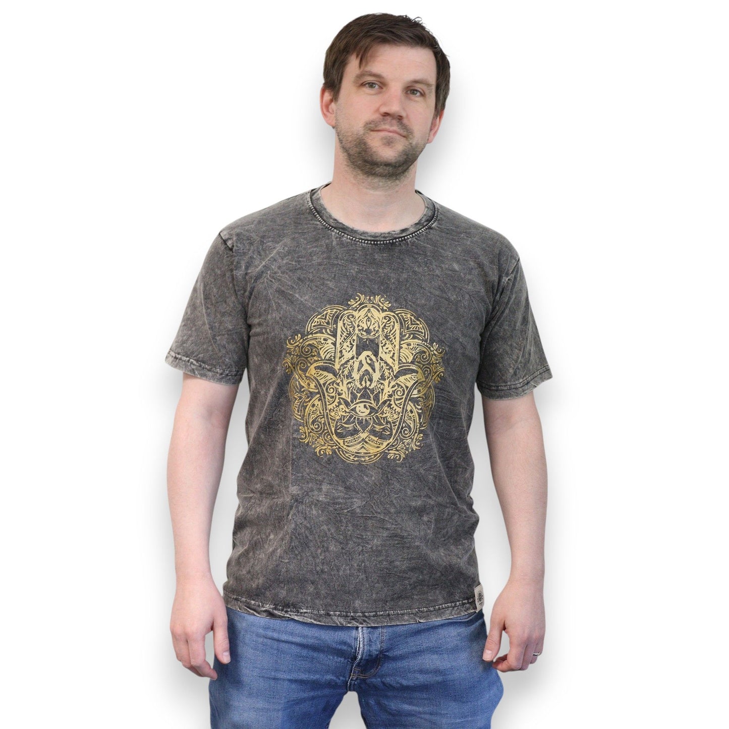 Camiseta Nomad Sari Mediana - Hamsa - Gris oscuro