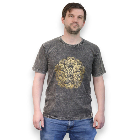 Camiseta Nomad Sari Mediana - Hamsa - Gris oscuro