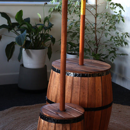 Taburete de barril de cerveza y soporte para sombrilla - Natural
