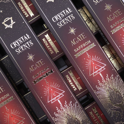 Encens purifiant aux cristaux d'agate rouge et au safran