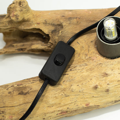 Lampe de table avec abat-jour demi-lune craquelé – Gris