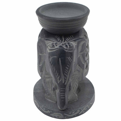 Quemador de aceite de esteatita 10,5 cm - Elefante de pie